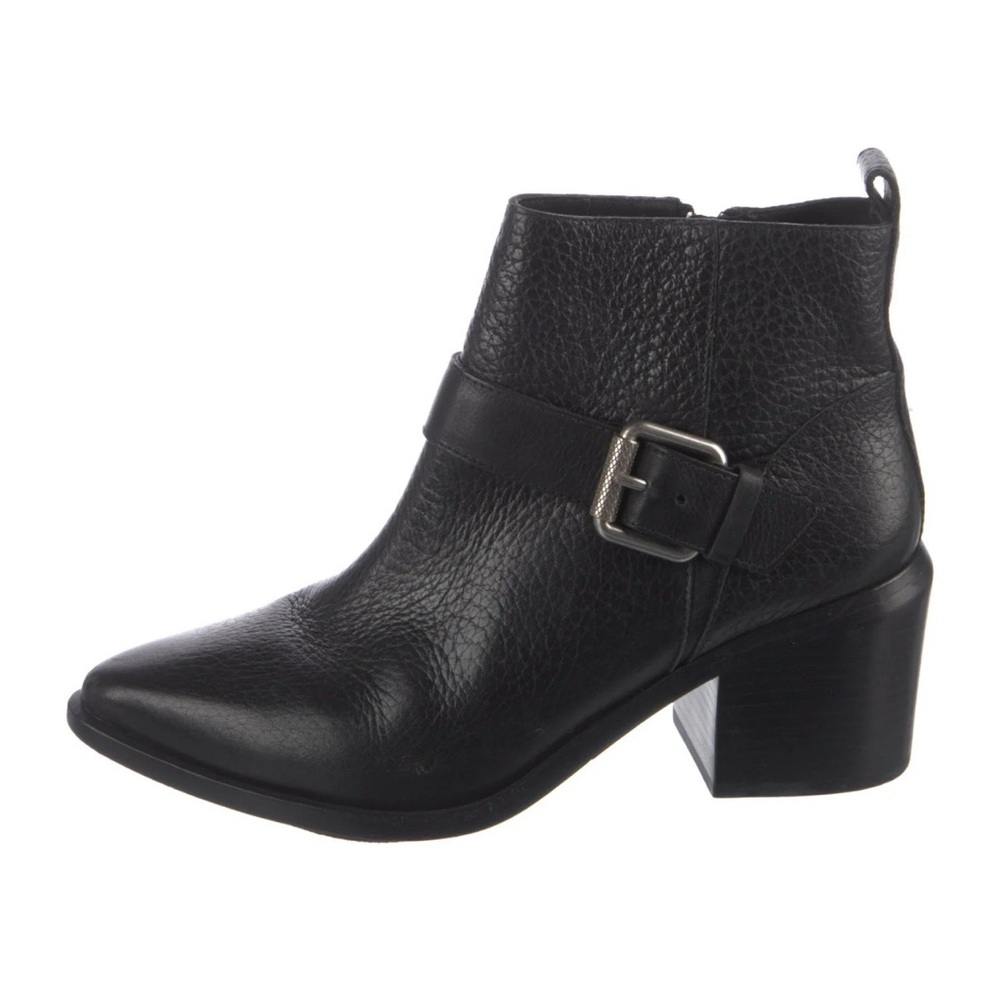 All Saints Jason Black pebbled Leather Ankle Boots SIZE US 9